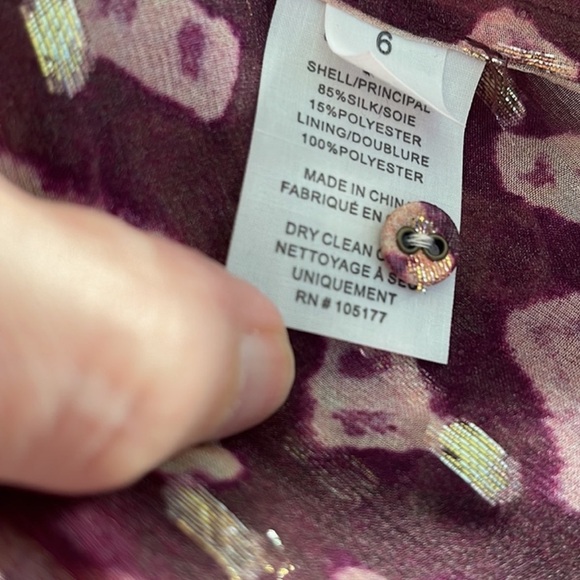 Ulla Johnson Sandrine Blouse - Maroon, Cream, Metallic Gold - Picture 6 of 7